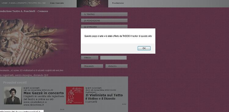 Hackerato il sito del Ponchielli
