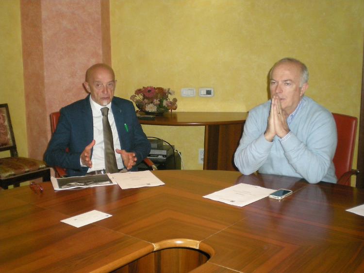 Giorgio Cerizza e Luigi Ablondi durante l'incontro in Azienda ospedaliera