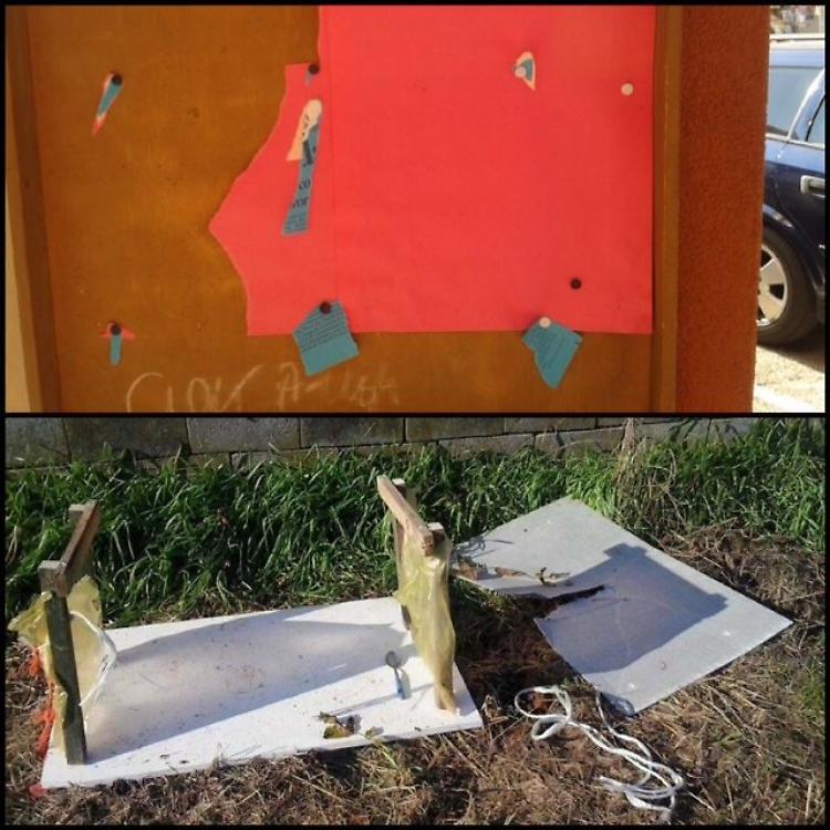 Vandali contro la bacheca degli ambientalisti e l'attrezzatura della colonia felina