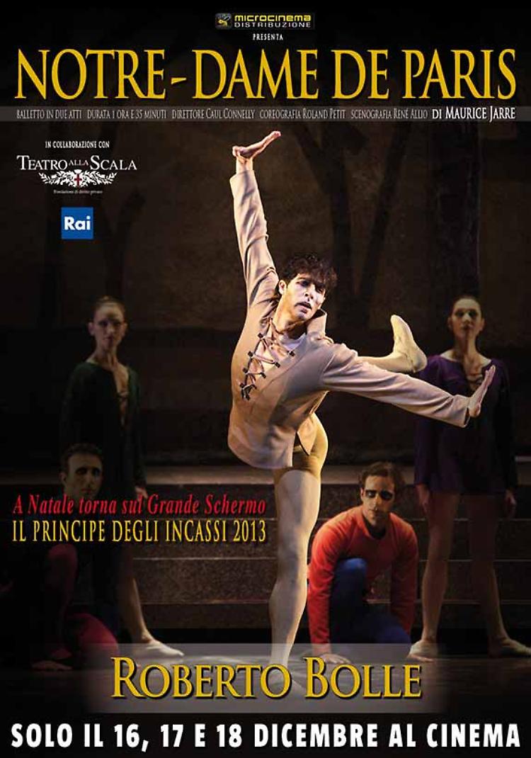 Roberto Bolle in Notre-Dame de Paris lunedì 16 a spazioCinema Cremona Po