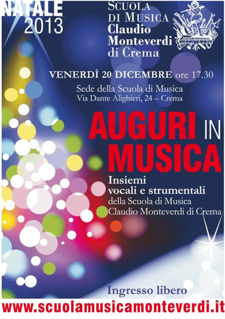 Auguri in musica con la Scuola di Musica Monteverdi di Crema