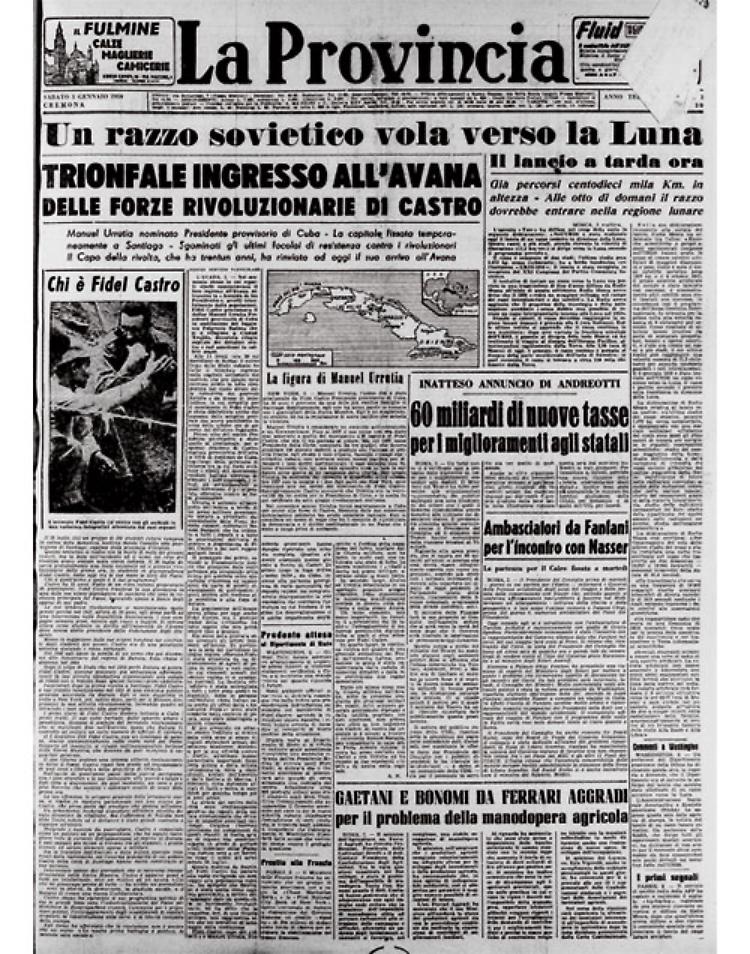 Trionfale ingresso all'Avana delle forze rivoluzionarie di Castro