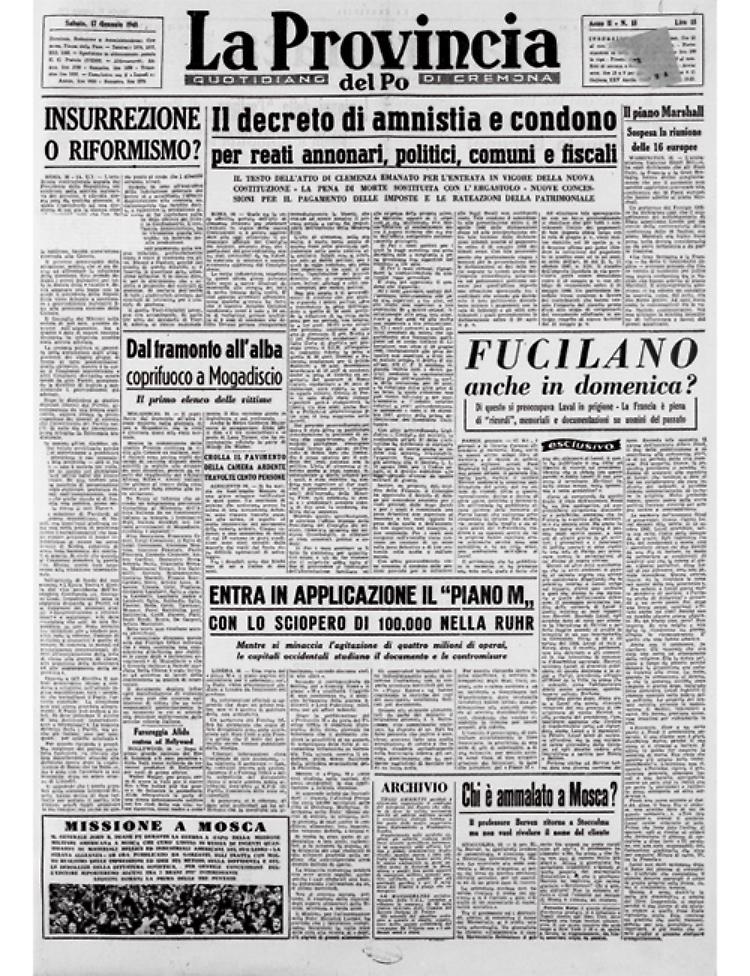Amnistia e condono per reati annonari, politici, comuni e fiscali
