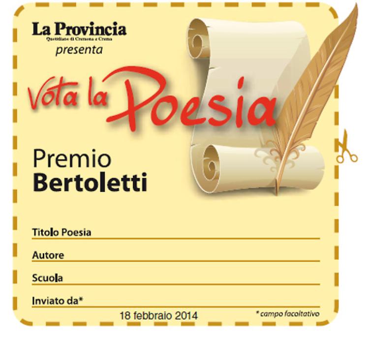 Premio di poesia in ricordo di Claudio
Bertoletti