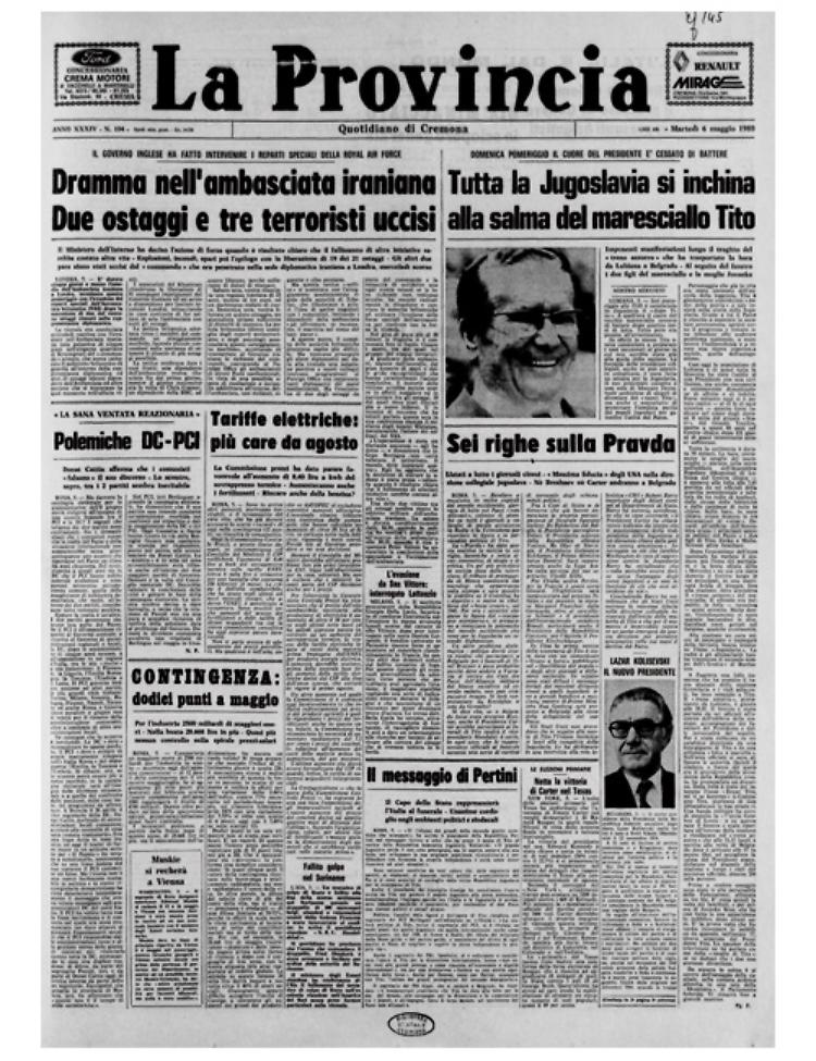 La Jugoslavia in lutto per la morte del maresciallo Tito