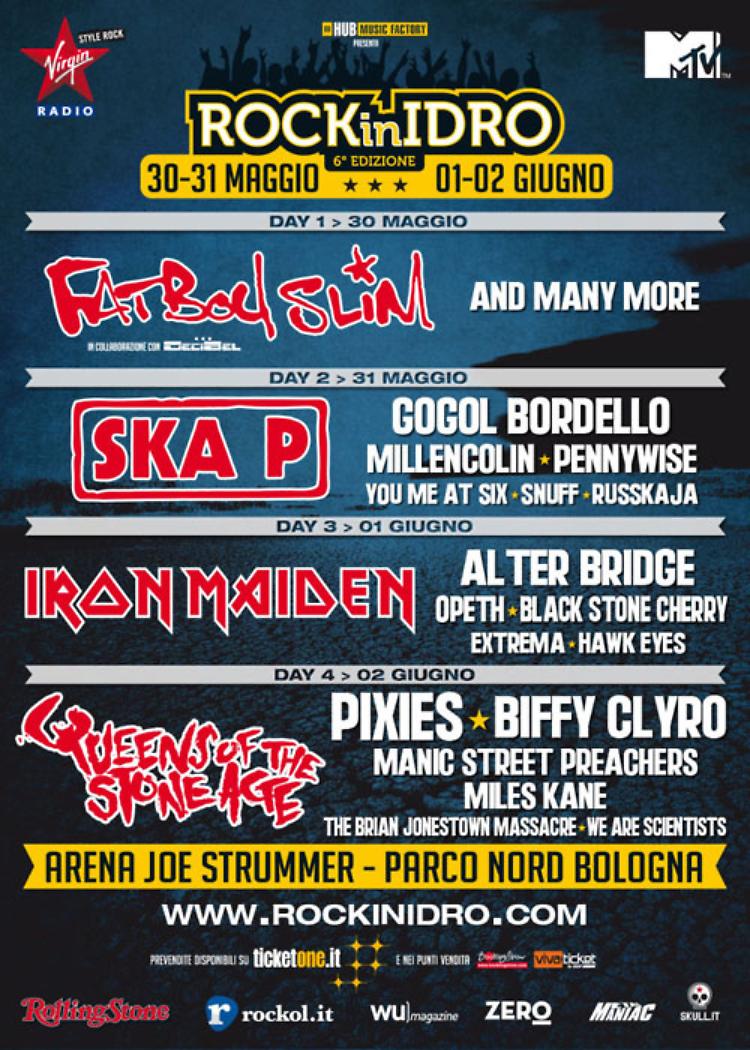 ''Rock in Idro'': a Bologna quattro giorni di grande musica 30 e 31 maggio - 1 e 2 giugno