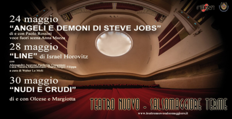 Al Teatro Nuovo di Salsomaggiore la rassegna ''Palcoscenico'' Sabato 24 ''Angeli e demoni di Steve Jobs''