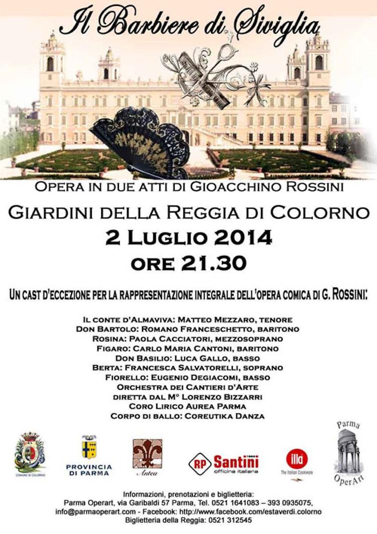 ''Il barbiere di Siviglia'' di Rossini nel Giardino storico della Reggia di Colorno 