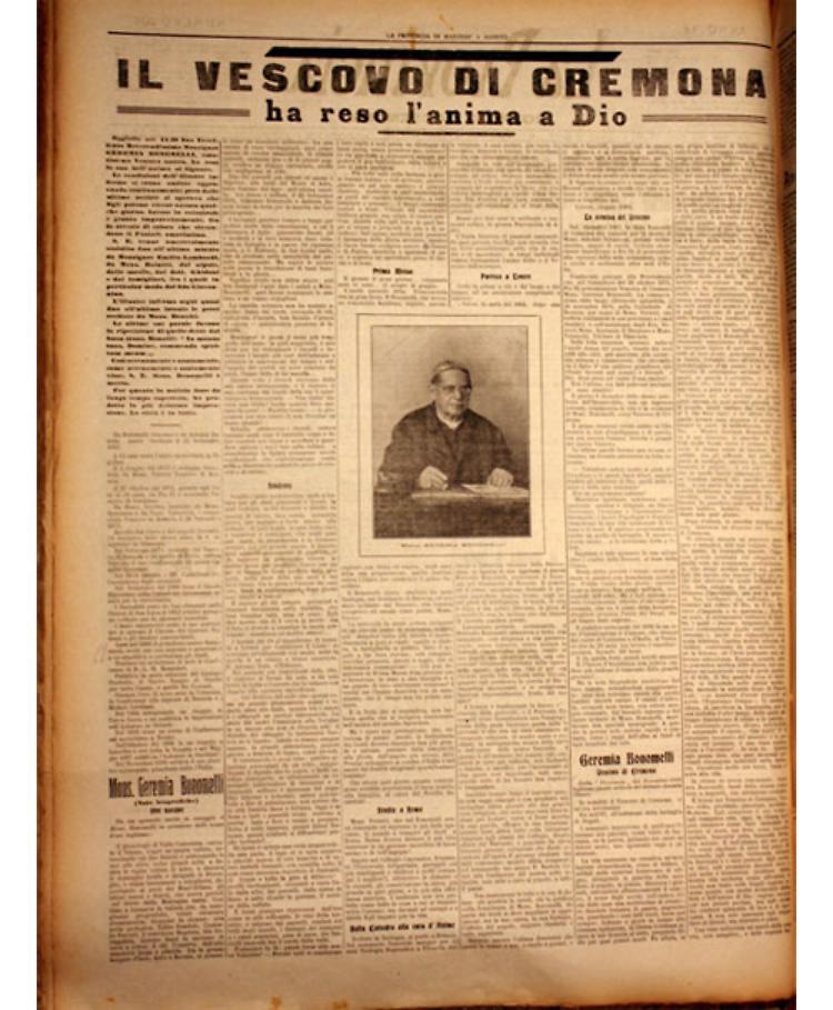 100 anni fa moriva Mons. Geremia Bonomelli, vescovo di Cremona