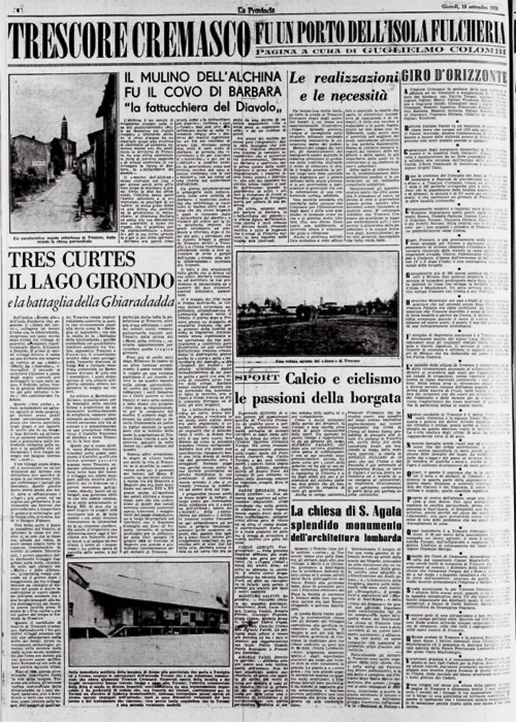 Trescore Cremasco fu un porto dell'isola Fulcheria