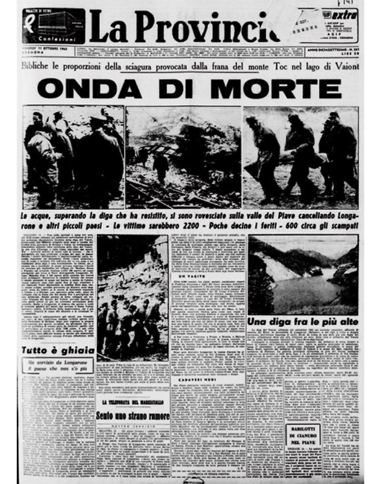 Disastro del Vajont: circa 2000 vittime in soli 4 minuti
