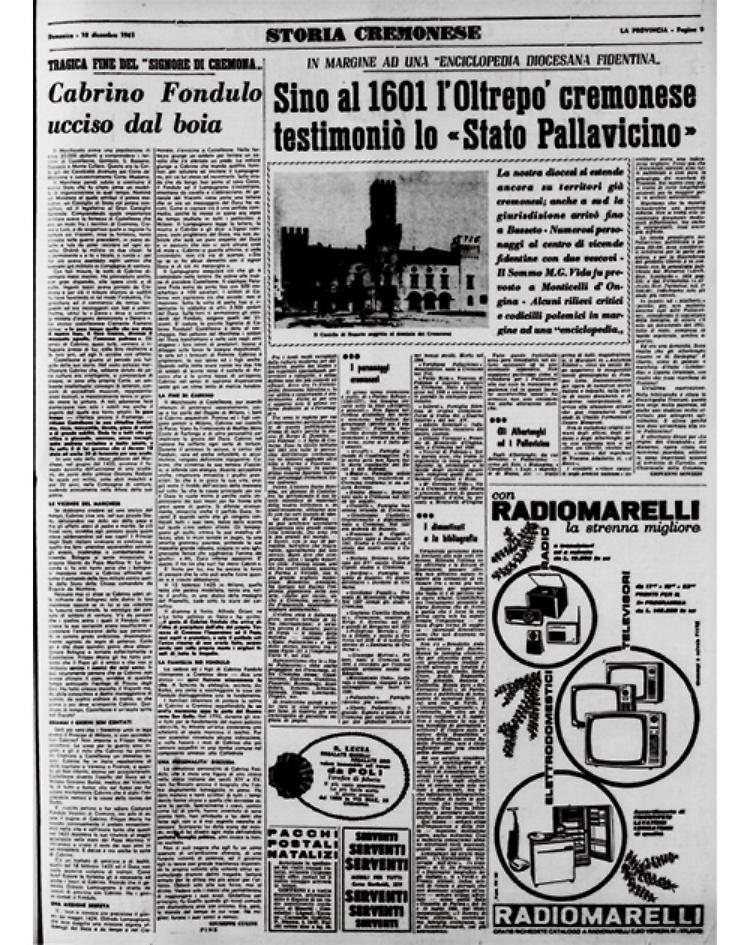Sino al 1601 l'Oltrepò cremonese testimoniò lo " Stato Pallavicino "