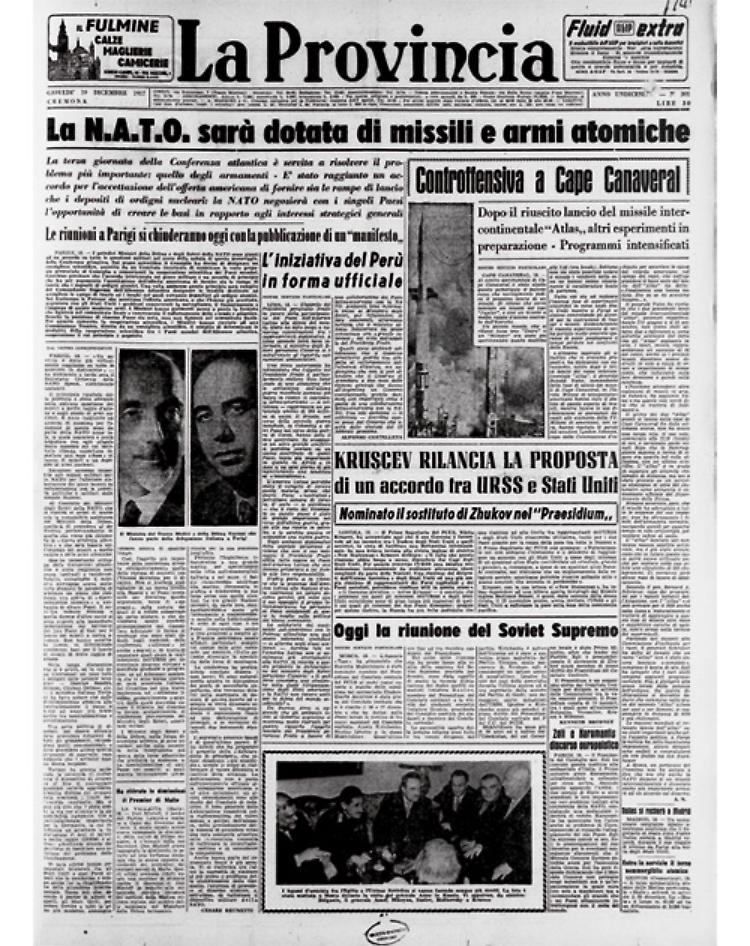 La N.A.T.O. sarà dotata di missili e armi atomiche