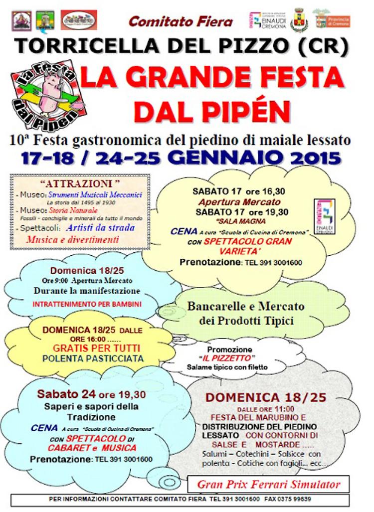 Torricella del Pizzo. 'Festa dal Pipèn': festa gastronomica del piedino di maiale lessato