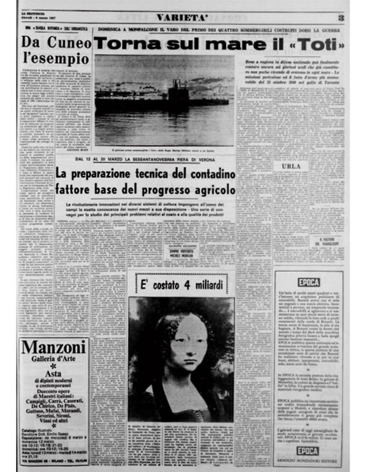 Torna sul mare il  «Toti» 
