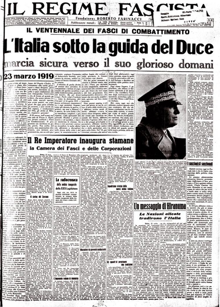 Il 23 marzo 1919 un gruppo di audaci, guidati da Mussolini, creò il Fascismo