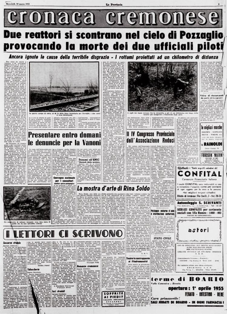 Due reattori si scontrano nel cielo di Pozzaglio 