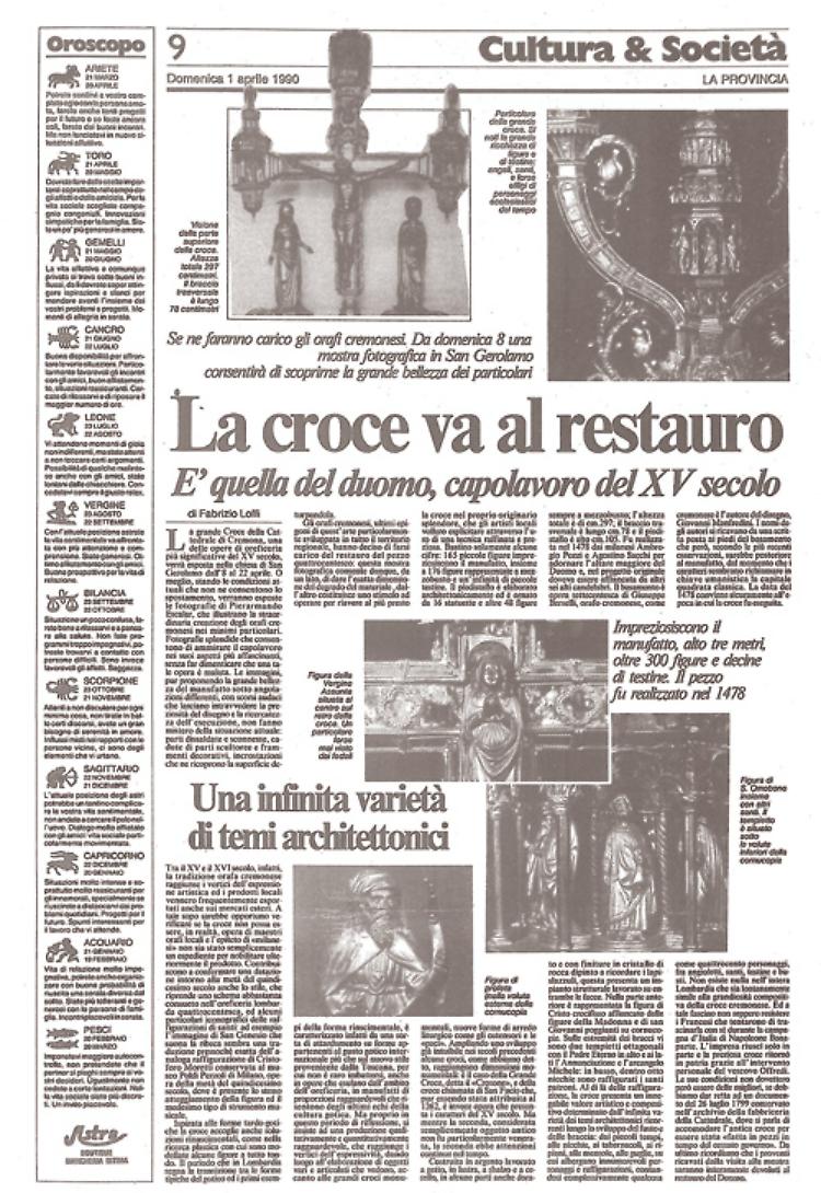 La magnifica croce della cattedrale di Cremona sarà restaurata ad opera degli orafi della città