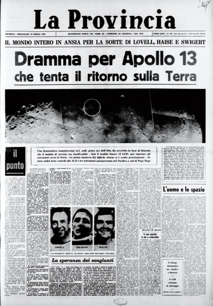 Ore d'ansia per il rientro della navicella spaziale Apollo 13