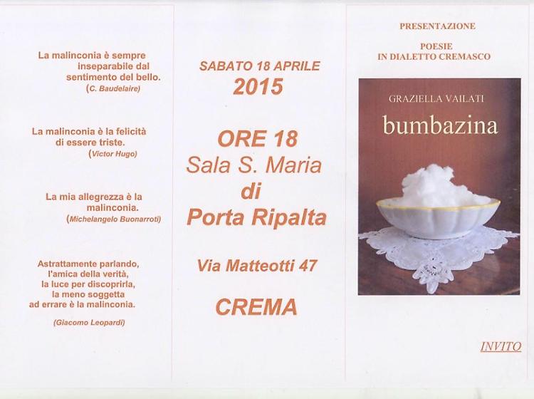 Bumbazina, poesie in dialetto cremasco