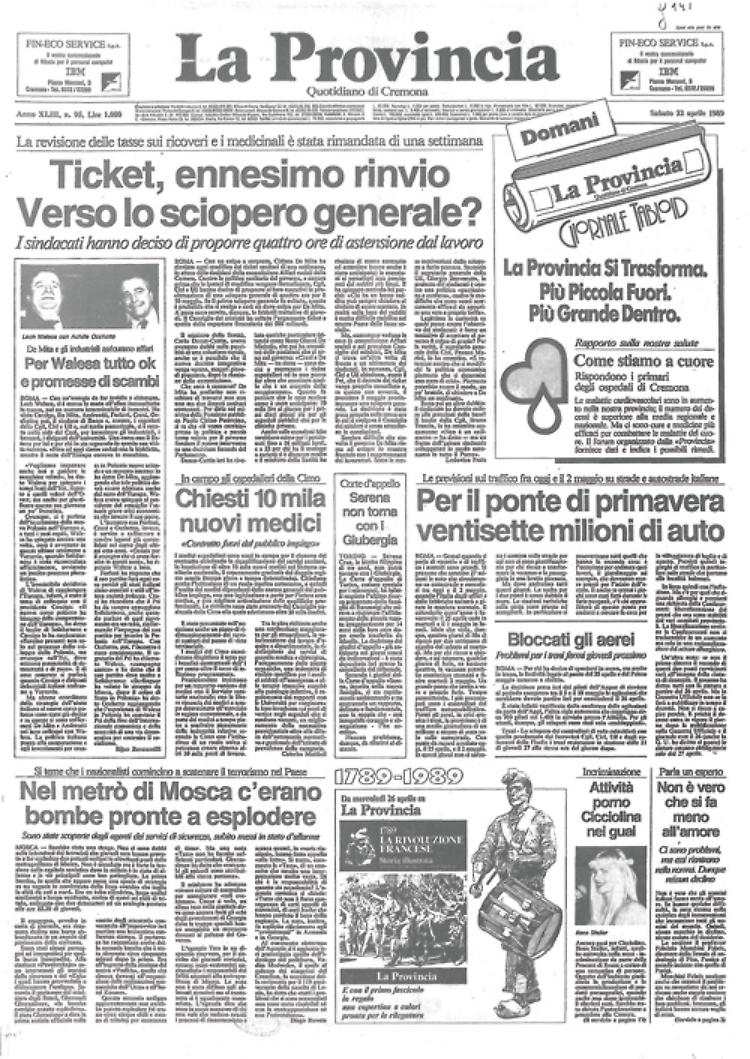 Storico numero del quotidiano 'La Provincia': è l'ultimo nel formato tradizionale. Da 23 si modernizza e diventa tabloid