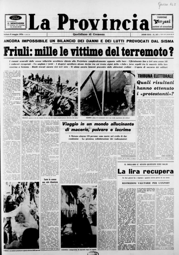 Sono circa un migliaio le vittime del sisma che colpito il Friuli