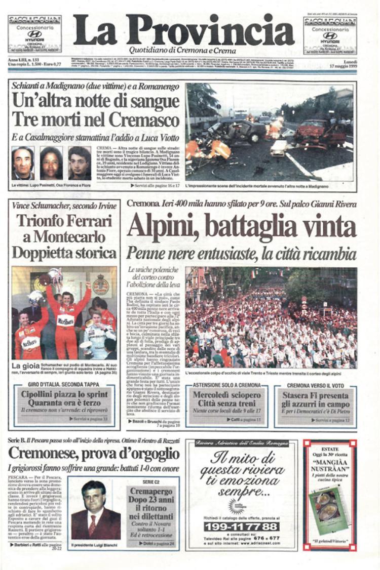 Cremona è 'invasa' da 400.000 penne nere arrivate da tutta Italia