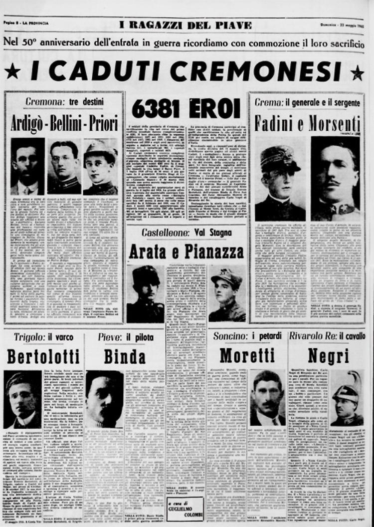 I caduti cremonesi nella Prima guerra mondiale
