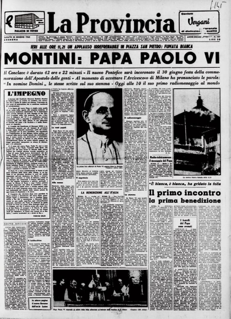 Giovanni Battista Montini diventa papa Paolo VI