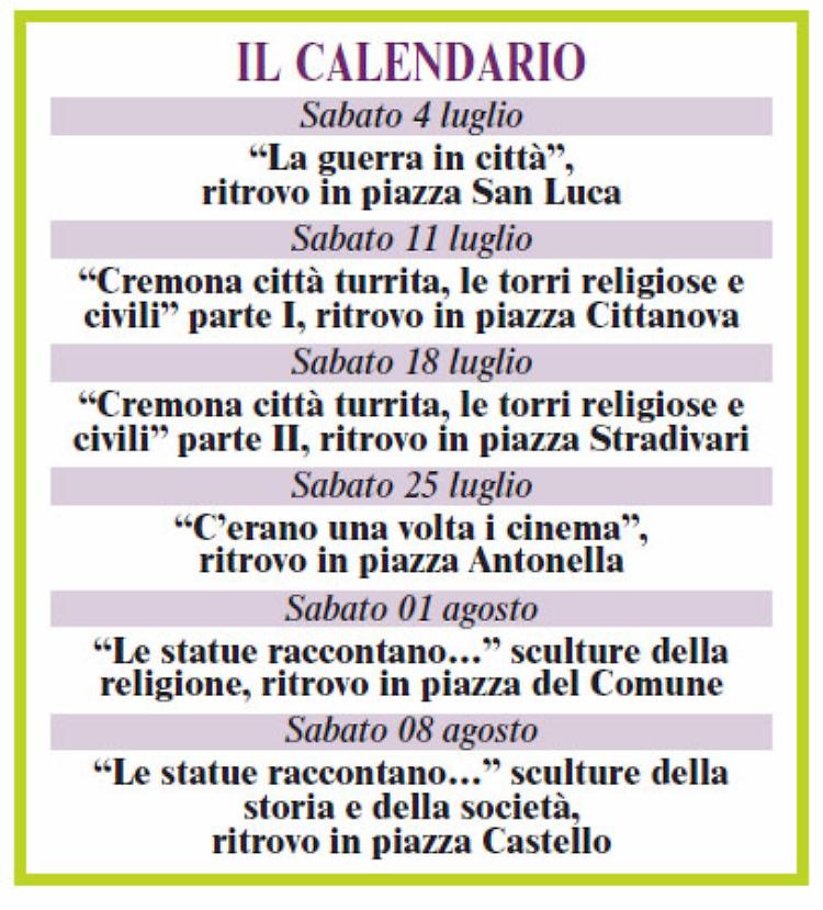 ‘Metti una sera d’estate’, visite guidate a Cremona
