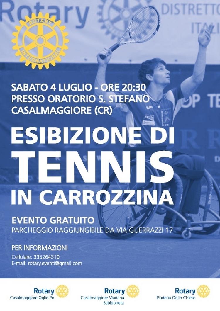 Tennis in carrozzina.
Il cuore dei Rotary per i disabili