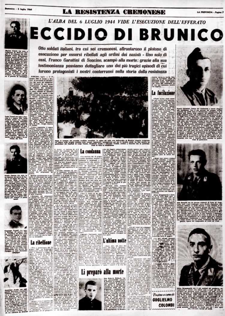 Una pagina dedicata alla Resistenza cremonese, ricorda sei soldati fucilati dal plotone d'esecuzione