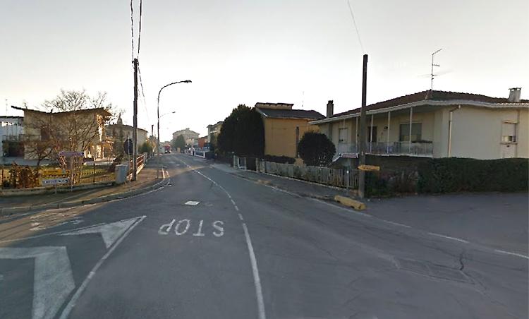Strada chiusa nel centro abitato
