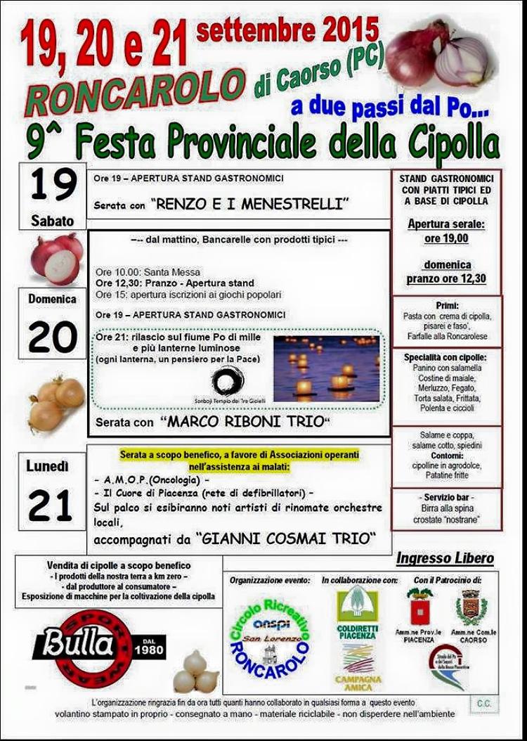 Festa della cipolla a Caorso dal 19 al 21 settembre