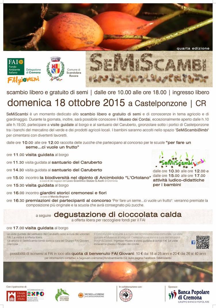 SeMiScambi, baratto di semi e bulbi domenica 18 a Castelponzone (Cr)