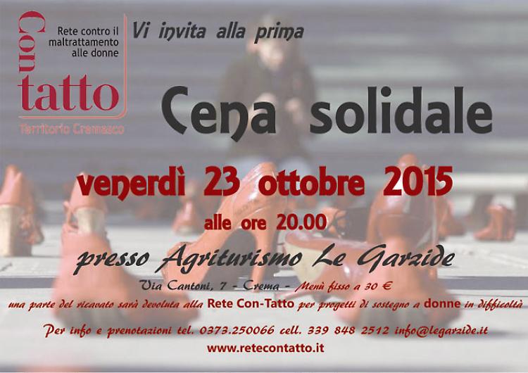 A Crema la prima cena solidale di Con-Tatto Venerdì 23 ottobre