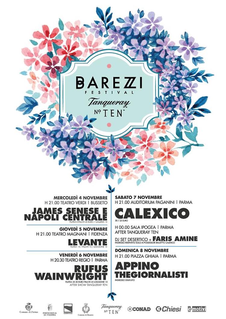 Al  Barezzi Festival Senese, Wainwright e Calexico Dal 4 all'8 novembre