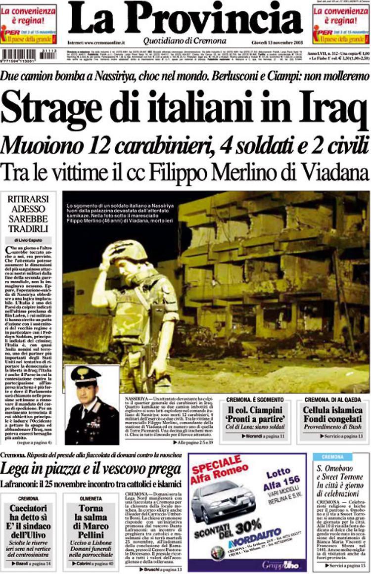 Diciotto italiani sono stati massacrati a Nassiriya