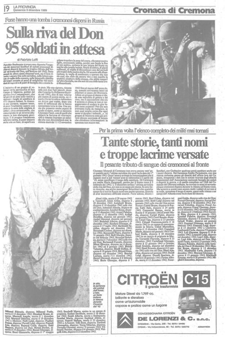 Forse hanno trovato degna sepoltura 95 cremonesi dell'Armir