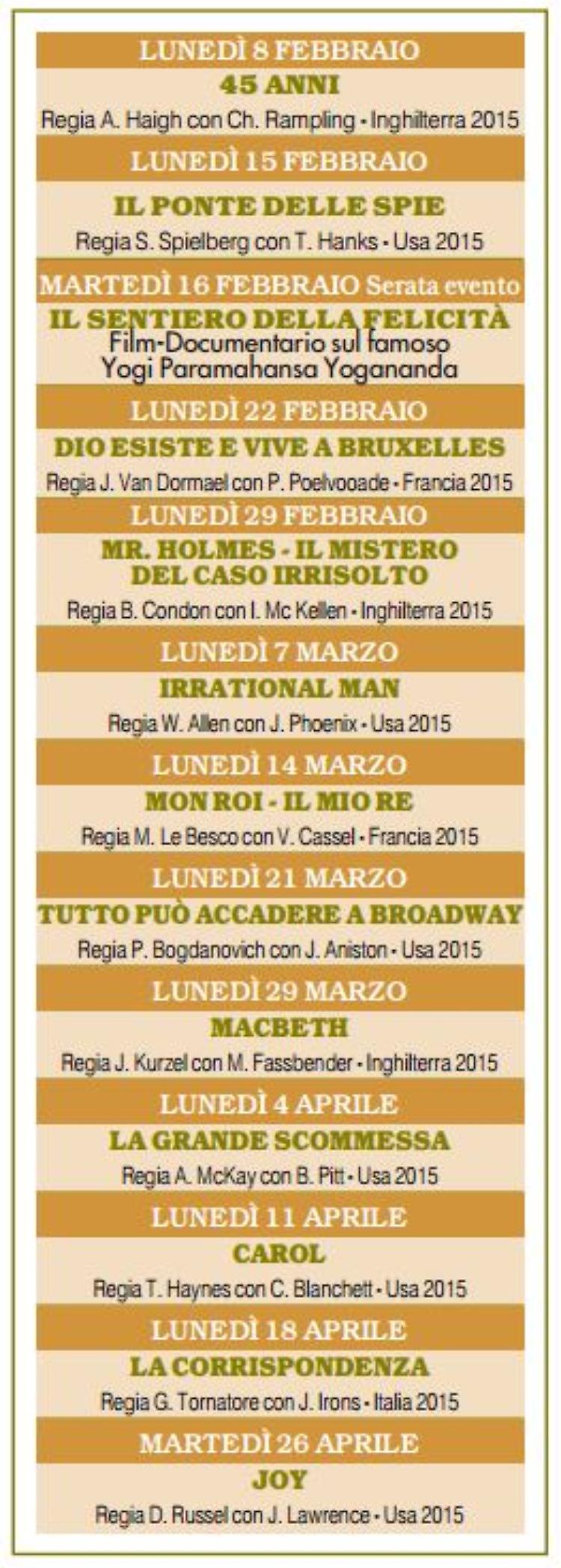 Rassegna d’autore al CineChaplin