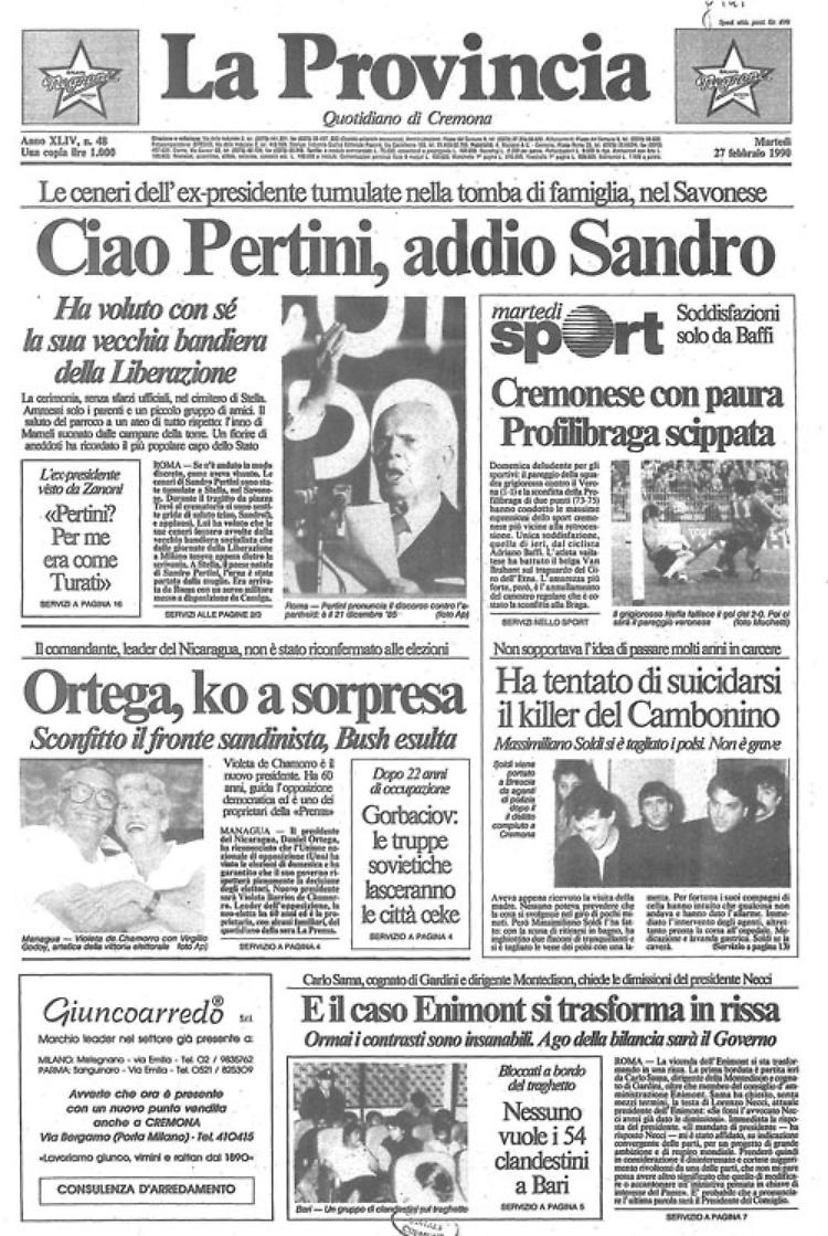 Il silenzioso addio a uno dei più amati presidenti della Repubblica : Sandro Pertini