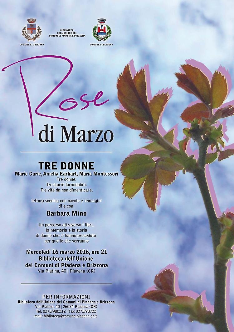 ‘Rose di Marzo’ a Piadena mercoledì 16 marzo