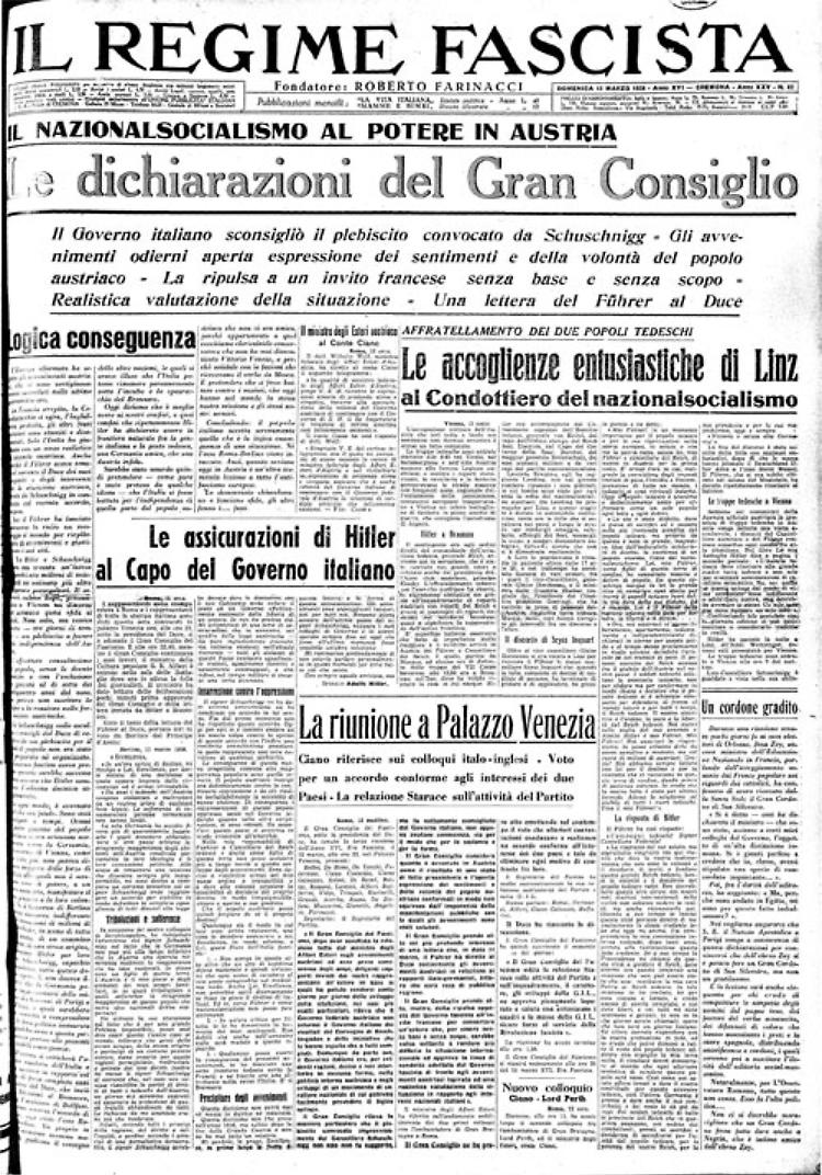 E' il giorno dell'Anschluss: la Germania dichiara l'annessione dell'Austria