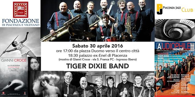 La Tiger Dixie Band per le via di Piacenza Sabato 30 aprile