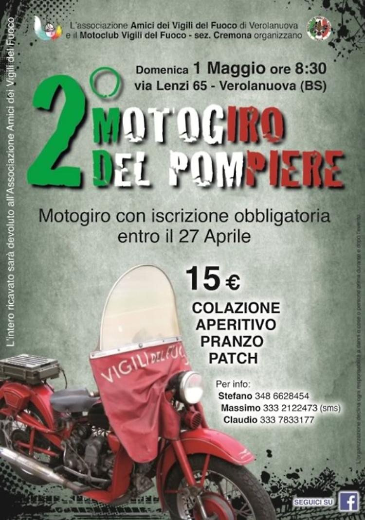 A Verolanuova il 2° Motogiro del Pompiere