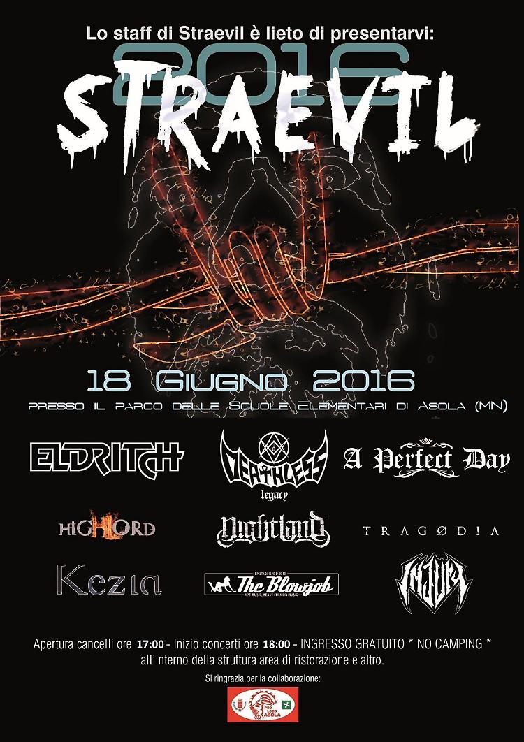 Straevil 2016, ecco tutte le band