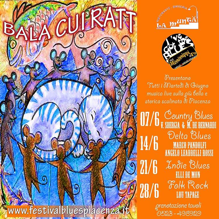 “Bala cui Ratt”  martedì 7 ragtime e country blues Veronica Sbergia & Max De Bernardi