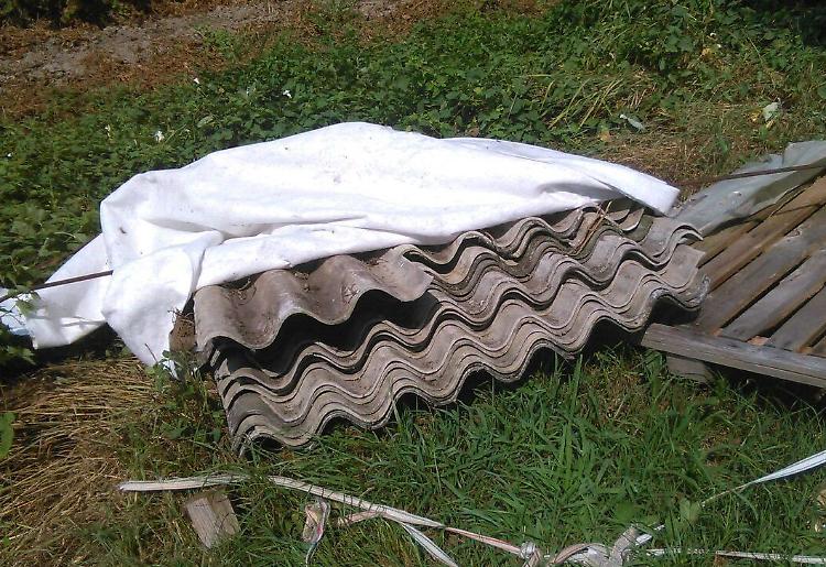 Amianto abbandonato in golena