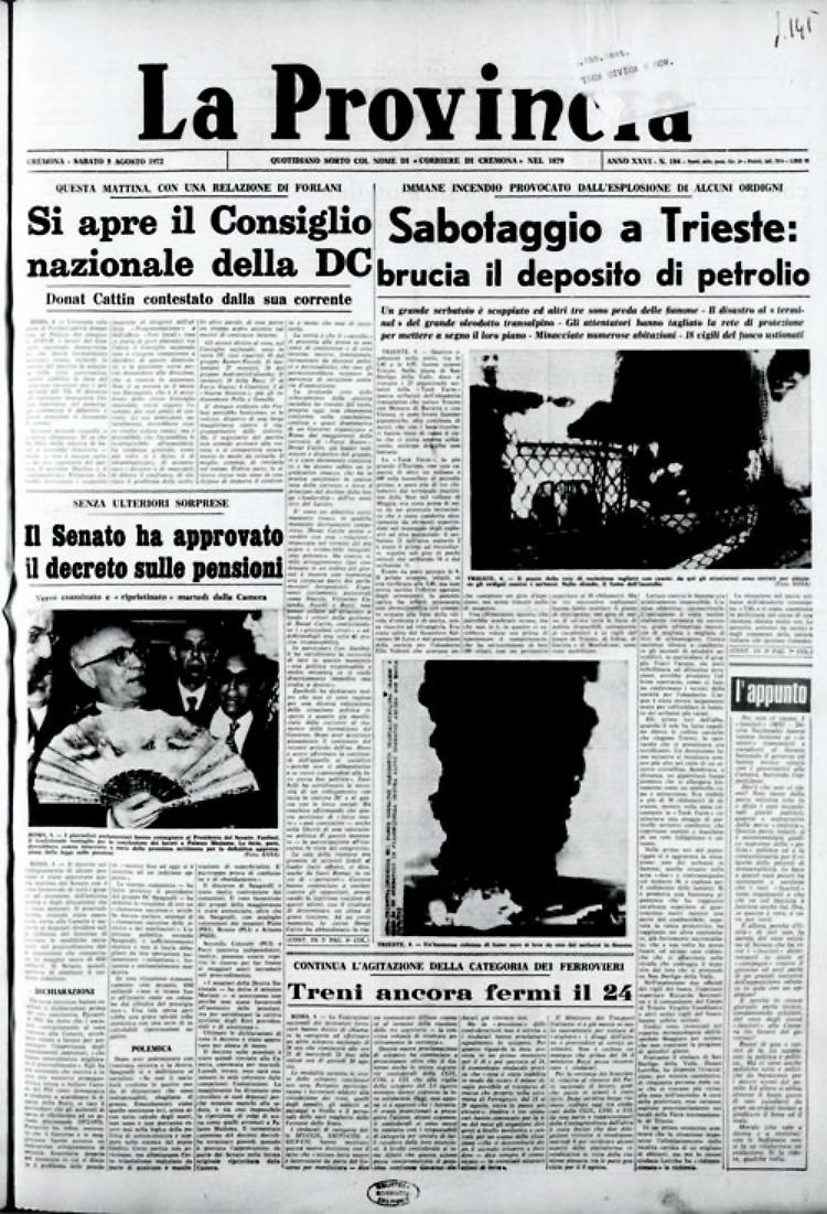 Attentato al deposito petrolifero di Trieste