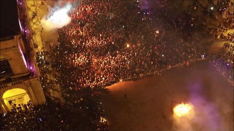 Bologna, la festa di Capodanno vista dal drone